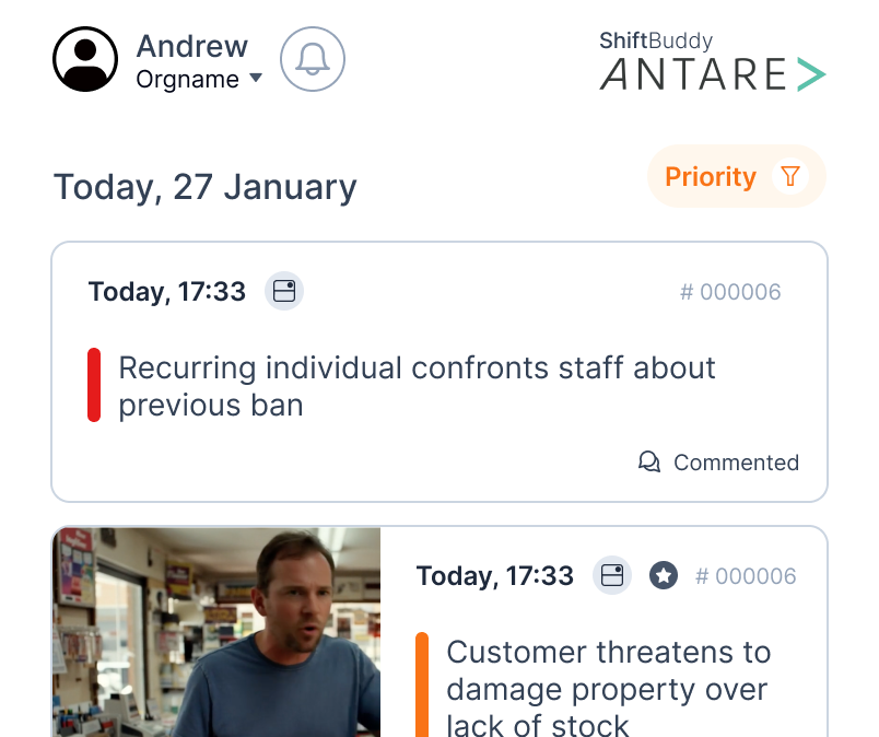 Guest feed result after applying options that reshape commented events