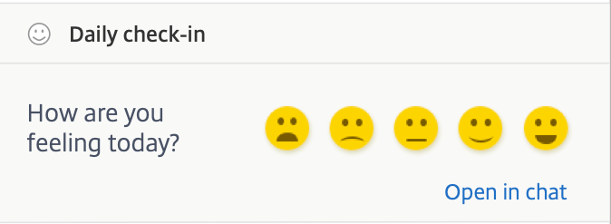 Final emoji-based check-in prompt design