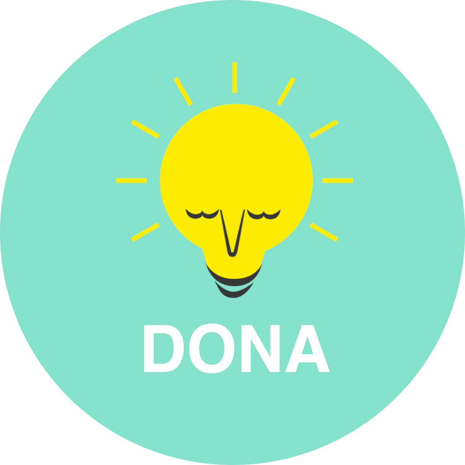 DONA logo - a yellow lightbulb mark